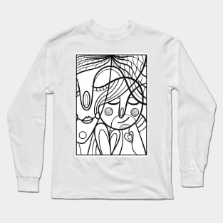 Love you mom abstract faces Long Sleeve T-Shirt